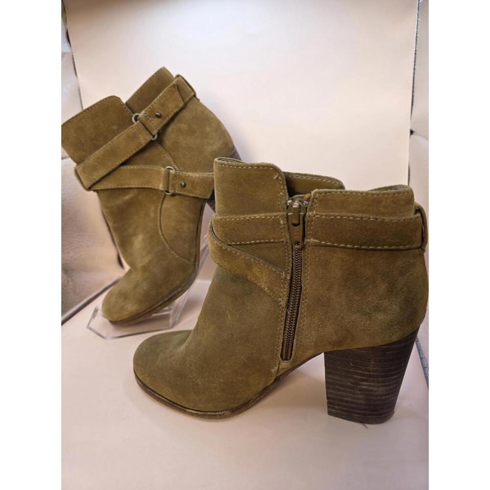 Gianni Bini Women's Ladies Tan Brown Chunky Heel Ankle Booties Boots Shoes 8